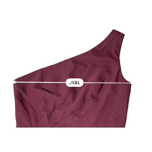 David's Bridal Crinkle Chiffon One Shoulder Burgundy Cocktail Dress Wedding 12 - Picture 6 of 12